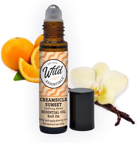Wild Essentials Creamsicle Sunset Essential Oil Roll On, 10ml Uplifting, Mood Booster, Made with 100% Pure, Premium Grade Essential Oils and Organic Jojoba Oil, Ready to Use, Moisturizer, All Natural by WildEssentials