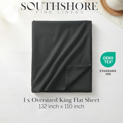 King Flat Sheet Only Oversized Top Sheet Extra Deep Mattress 132x110 Slate - Image 2