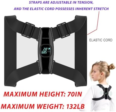 Upgraded Smart Posture Corrector Adjustable Posture Correction Angle with Vibration Posture Reminder Correct Hunchback Posture Correction Back Posture Monitor Hunchback Smart Corrector - Image 3
