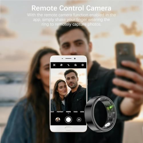 Smart Rings for Women Men, Fitness Ring with Heart Rate, Blood Oxygen, HRV, Stress, Sleep Tracker, Step Tracker, No Subscription Fee, lP68 Waterproof Smart Ring for iPhone & Android (Black 13#) - Image 6