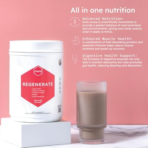 MEND Regenerate, Post Workout Recovery, Immune Support, and Sports Nutrition Supplement for Men and Women - Natural, Gluten Free, and Non-GMO - Cocoa Protein Powder, 20 Servings - Image 3