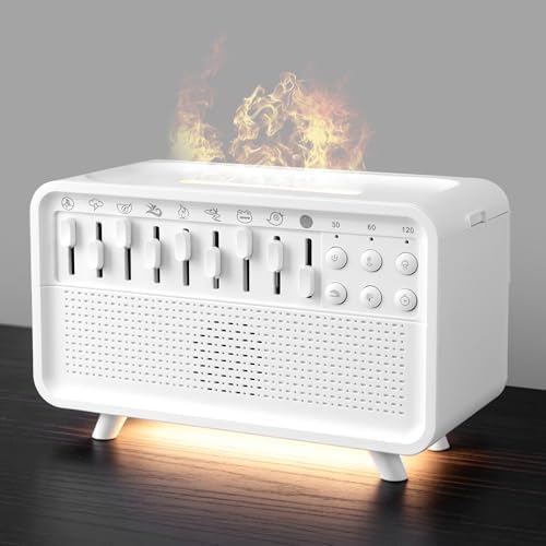 4-in-1 White Noise Sleep Sound Machine with Humidifier, Diffuser, Bluetooth Speaker & Night Light, 8 Natural Sounds, USB Powered, Timer, Sound Machine for Sleeping Adults and Baby, Bedroom, Yoga by Qagstnkg