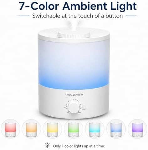 MegaWise Ultrasonic Cool Mist Humidifier SK7620-1.5L Capacity, Whisper-Quiet Operation, Adjustable Mist Output, Auto Shut-Off - Ideal for Home, Office, Baby Room, and Bedroom, 1.5 L (Pack of 12) - Image 6