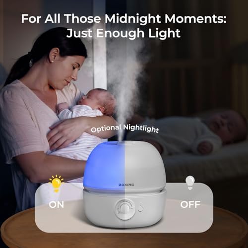 BOXING 3L Cool Mist Humidifier for Bedroom, Top Fill, Quiet, Night Light - Image 5