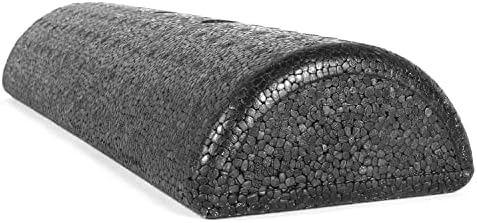 CanDo Black Composite High-Density Foam Rollers for Muscle Restoration Massage Therapy Sport Recovery and Physical Therapy 6" x 18" Half-Round by CanDo