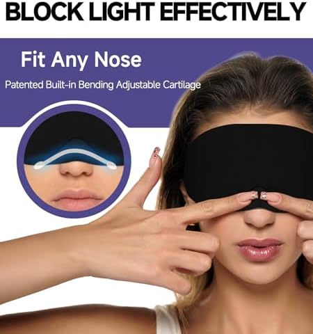Mavogel Cotton Sleep Eye Mask, Light Blocking with Adjustable Nose Bridge - Image 2