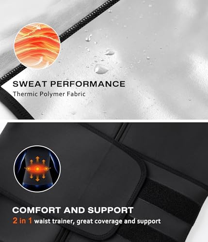 Junlan Waist Trainer Mens Sauna Suit Shirt Sweat Vest Weight Loss Gym Faja - Image 3