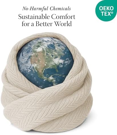 Threadmill Luxury 100% Cotton Queen Herringbone Blanket, Sand - Image 6