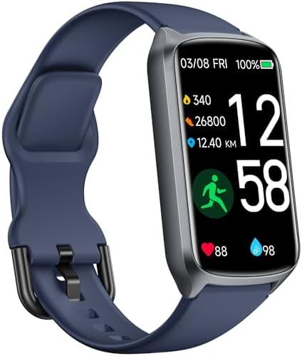 Amzhero Health Fitness Tracker with 24/7 Heart Rate, Blood Oxygen, Blood Pressure, Sleep Tracker, 5ATM Waterproof Activity Trackers with Step Tracker, Pedometer (S & L Bands Included) by smartwatch