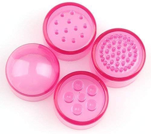 Small Mini Vibrating Massager Handheld Portable Tool for Women with 4 Heads Pocket Pen for Face Neck Head Back and Shoulder 3Pack Pink - Image 4