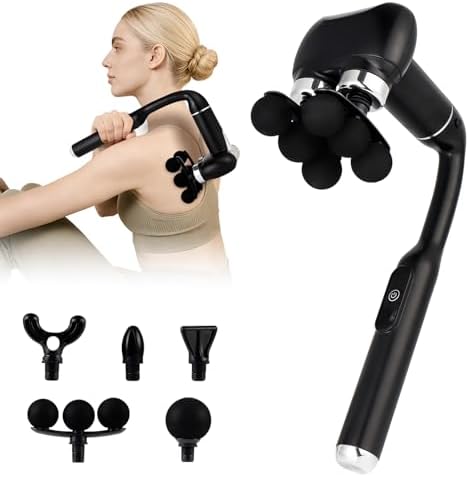 Massage Gun with Extension Handle, 2-in-1 Back Massager Gun by IeBilif