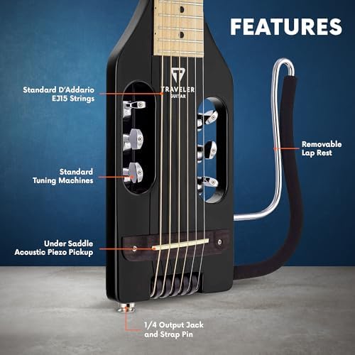 Traveler Guitar Ultra-Light Acoustic Acoustic-Electric Guitar, Black Gloss - Image 2