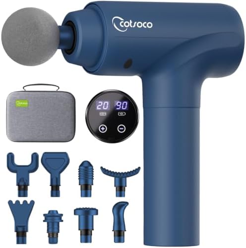 cotsoco Massage Gun Deep Tissue, Muscle Massage Gun Back Massager for Pain Relief, 20 Speeds Handheld Electric Massager Tool with Silent Brushless Motor, Suitable for Gym Office Home Travel by cotsoco