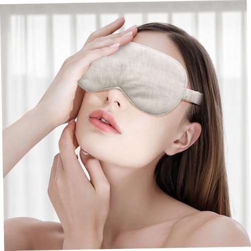 Eye Masks for Sleep, Beige Organic Cotton Sleep Mask Lightweight Elastic Eye Mask for Men Women Sleeping, Traveling - Image 2