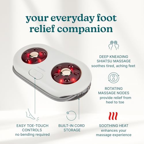 Homedics MaxComfort Shiatsu Foot Massager with Heat, Rotating Massage Nodes - Image 3