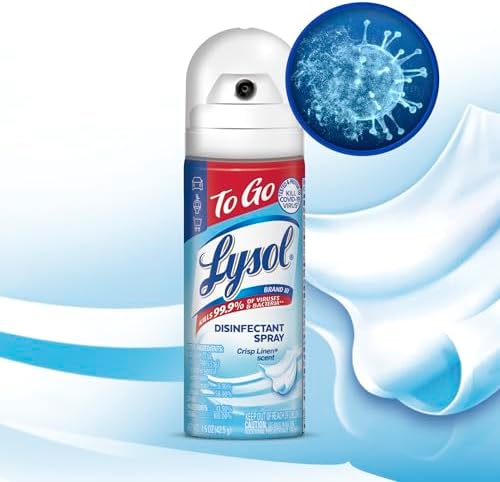 Lysol Disinfectant Spray To Go, Crisp Linen, 1.5 Ounce (Pack of 3) - Image 6
