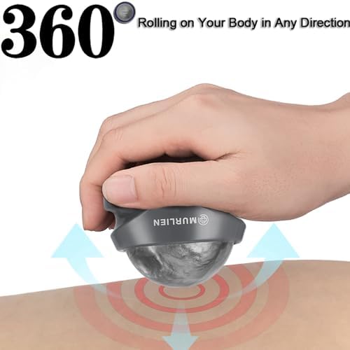 Massage Roller Ball, Tight and Sore Muscles Relief, Manual Massager, Alleviating Shoulder, Arms, Back, Legs, Calves or Muscle Tension - Gray - Image 3