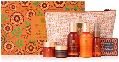 SPA CEYLON Sensual Sandalwood Home Spa Set | Body Care Set & Mini Travel Bag | Organic Self-Care Set | Vegan | Ayurveda Gifting - Image 3