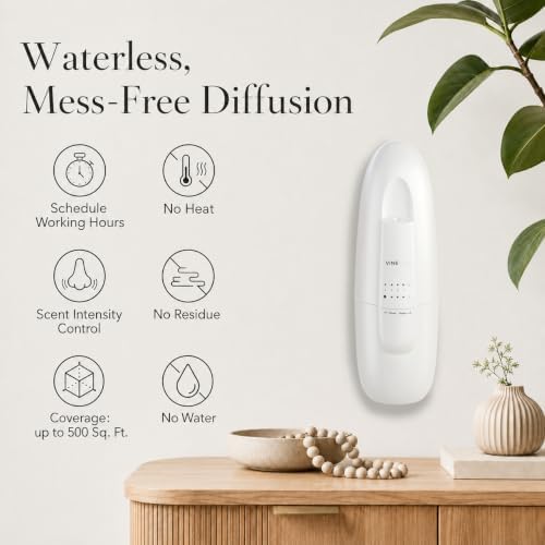 VINEVIDA Studio Plug-in Diffuser for Essential Oils - Discreet 100ml Aroma Diffuser for Home and Office - Automatic Shut-Off for 12 hrs of Continuous Fragrance (White) - Image 3