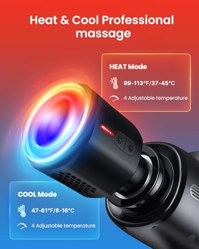 RENPHO Active Thermacool Massage Gun Deep Tissue with Heat & Cold, 5 Speeds - Image 4