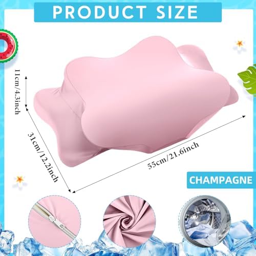 Hahafelt Cooling Cervical Neck Pillowcase,Pink,Standard Size - Image 2