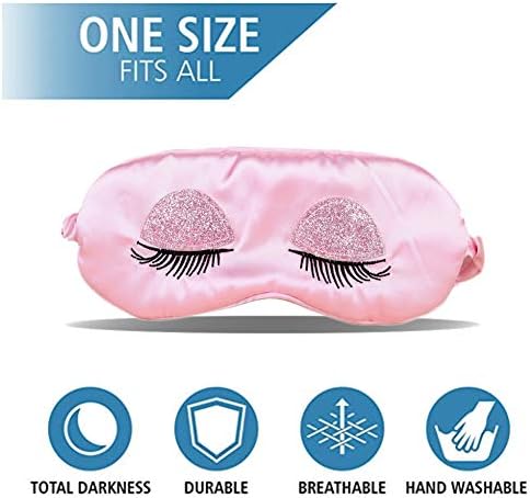 Silk Eye Sleep Mask Soft Sleeping Mask with Elastic Strap Blindfold Comfort Eye Shade Cover for Kids Girl Women Men - Image 3