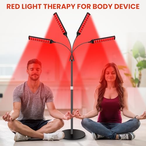 Viconor Red Light Therapy Lamp,4 Head Infrared Light Therapy for Body Device with Adjustable Stand-660nm Red Light＆850nm Near Infrared Light Therapy Device for Face,Body,Pain,Skin at Home - Image 6