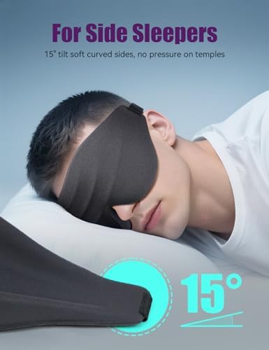 Sleep Eye Mask for Men Women, EVA BELLE Light Blocking Sleeping Mask for Side Sleeper, 3D Contoured Cup Night Blindfold, Lash Extensions 3D Sleeping Mask with Adjustable Strap for Travel, Night & Nap - Image 5