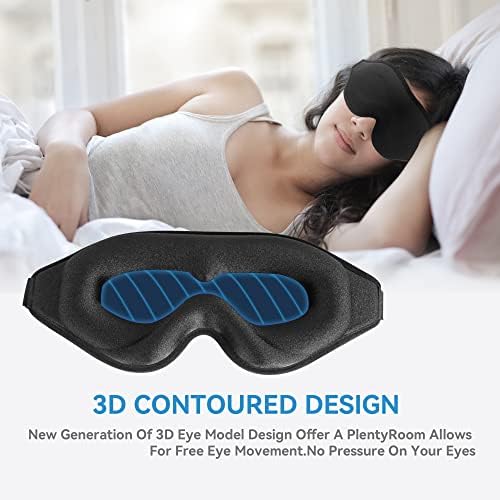 Sleep Mask for Lash Extensions, 3D Memory Foam (Black, 1pcs) - Image 4