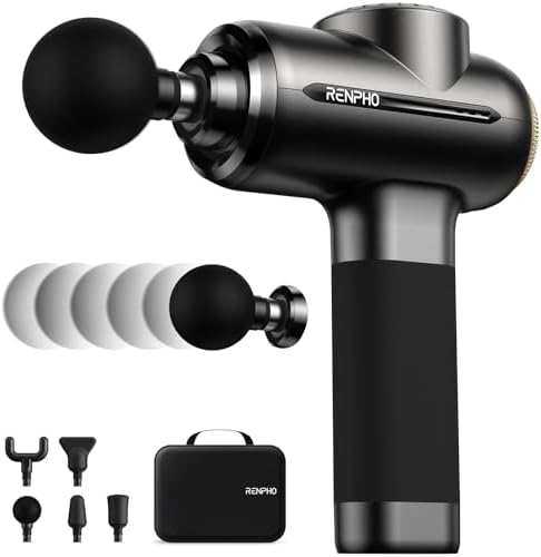 RENPHO Active Evo Massage Gun, Gifts for Men Women Deep Tissue Back Handheld Massage with 8-12mm Amplitude Heavy-Duty, FSA Approved Percussion Professional Muscle Massager Gun for Athtetes HSA by RENPHO