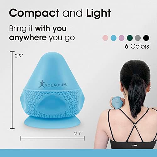 Solacium Mountable Massage Therapy Tool - Multi-Surface Suction Cup Wall Massage Tool for Sore Muscles, Myofascial Release, Stress Relief, Trigger Point and Deep Tissue Massage (Light Blue) - Image 5