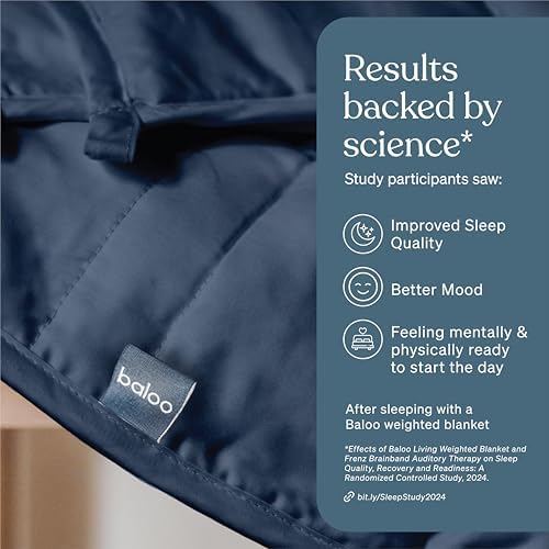 Baloo Weighted Blanket for Adults 20 lb King (Navy Blue, 80"x87") - Image 2