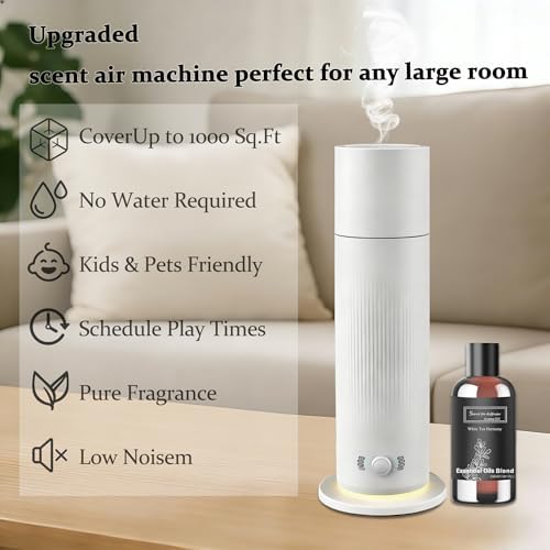 Waterless Essential Oil Diffuser, Scent Air Machine for Home with Hotel Scent Oil, Covers Up to 1000 Sq.Ft, Adjustable Mist & Timer, Hotel and Commercial Use - Image 2