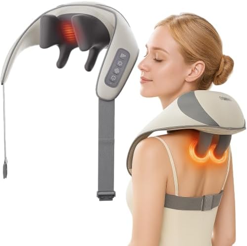 Cordless Neck and Shoulder Massager with Heat, 6D Shiatsu by OSMING