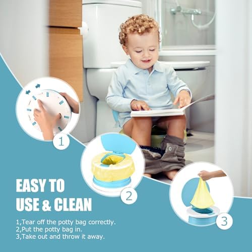 Portable Potty for Toddler Travel Foldable Potty Seat for Toddler Training Toilet for Kids Boys Girls Car On The Go Potty Travel Toilet Chair for Camping Park Indoor/Outdoor - Image 4