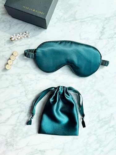 [1 Pack] QSYW Sleep Masks, Satin Eye Mask for Sleeping - Silky Eye Masks Bulk with Storage Bag & Elastic Strap,Green - Image 4
