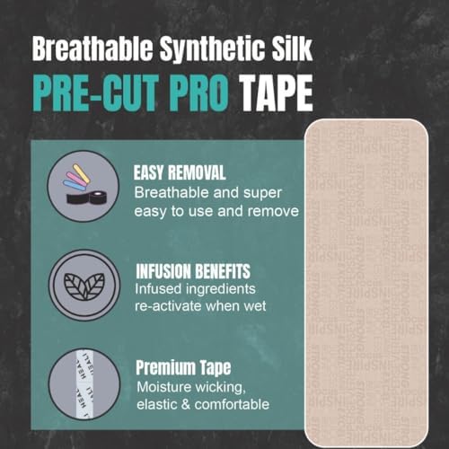 Heali Kinesiology Tape with Magnesium and Menthol, 20 Pcs Precut Strips, K Tape Roll, Knees, Physical Therapy Sports Tape for Knees, Joints & Muscles, Water Resistant, Beige Inspiration - Image 2