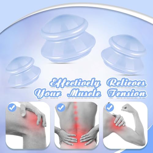 TrelaCo 6 Pcs Silicone Cupping Kit for Massage Therapy,Light Blue - Image 3