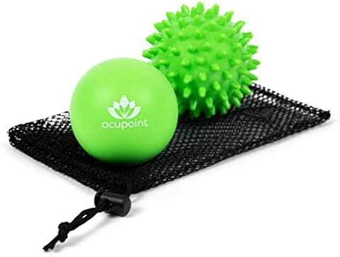 Acupoint Physical Massage Therapy Lacrosse Ball Set Ideal for Yoga Deep Tissue Massage Trigger Point Therapy and Myofascial Release Physical Therapy Back Foot Plantar Fasciitis (Spiky Ball) by Acupoint