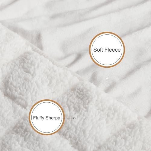 Degrees of Comfort Weighted Blanket 12 Pounds for Adult, Soft Plush to Sherpa Heavy Blankets, 48x72 Twin Size, 12lbs, Ivory - Image 4