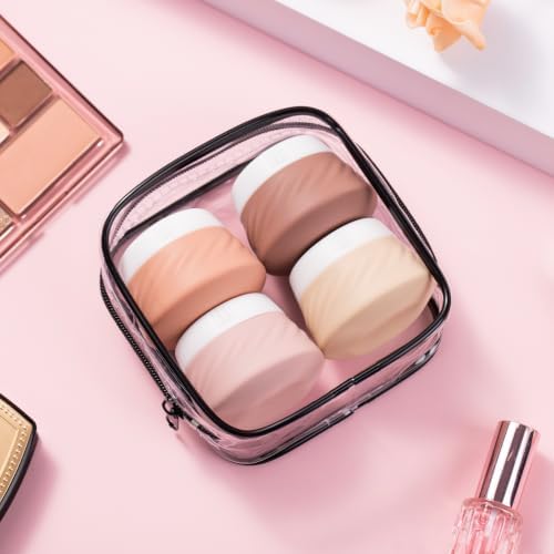 Gemice Silicone Cream Jars TSA Approved Travel Size Containers with Clear Bag, Leak-proof Travel Accessories with Lid for Cosmetic Face Body Hand Cream (4 Pack) - Image 5