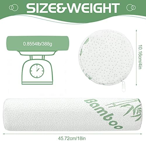 Bucherry 3 Pack Memory Foam Roll Pillow Neck Bolster, 18 x 4 Inches - Image 2