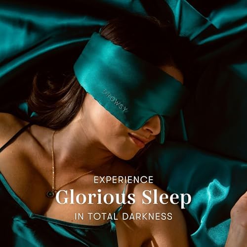 DROWSY Silk Sleep Mask - Face-Hugging, Padded Cocoon for Luxury Sleep in Total Darkness - 100% Pure Mulberry Silk (Green Sapphire) - Image 6