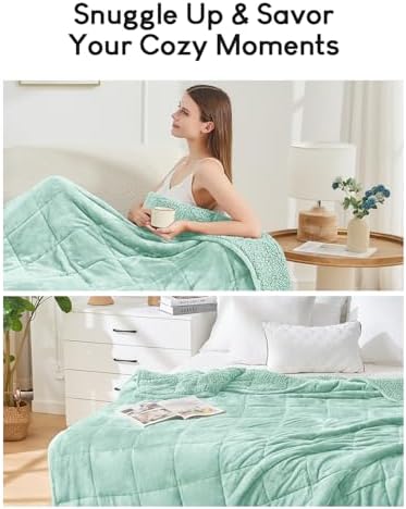 Cottonblue Sherpa Weighted Blanket for Adults 20lbs Queen Twin Size 60x80in - Image 6