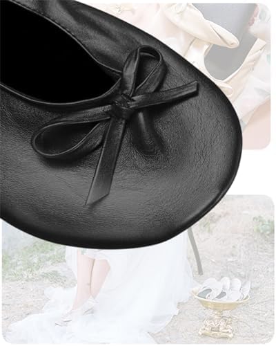Stylish Foldable Ballet Flats for Women Portable Roll Up Travel Shoes for Wedding Bridesmaid Includes Carrying Pouch - Image 2