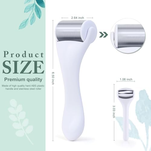 MAANGE Ice Roller For Face & Eye Roller for Puffiness,Stainless Steel Facial Roller Ice Face Roller Mini Roller Set (white 2 pcs) - Image 2