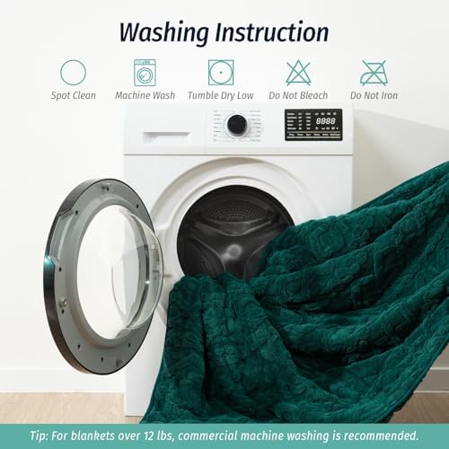 Wemore Sherpa Weighted Blankets for Sleeping Twin 48" x 72" 15 lbs Green - Image 7