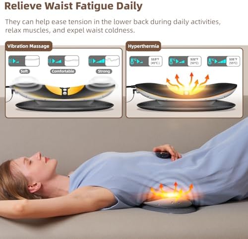 Electric Lumbar Traction Device, Multifunctional Back Traction Device with Dynamic Airbag Traction, 20-Level Electrotherapy, 3-Level Vibration Massage and Thermal Therapy from 113 to 131℉ - Image 6