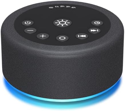 Sound Machine White Noise Brown Noise Machine Night Light 30 Non Looping Sounds 12 Lights 5 Timers Sleep Sounds Machine 36 Adjustable Volume Memory Function for Baby Kids Adult Home Office Travel by Hushingwhitenoisemachine