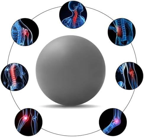 WOVTE Massage Lacrosse Ball for Sore Muscles, Shoulders, Neck, Back, Foot, Body, Deep Tissue, Trigger Point, Muscle Knots, Yoga and Myofascial Release (Grey) - Image 3